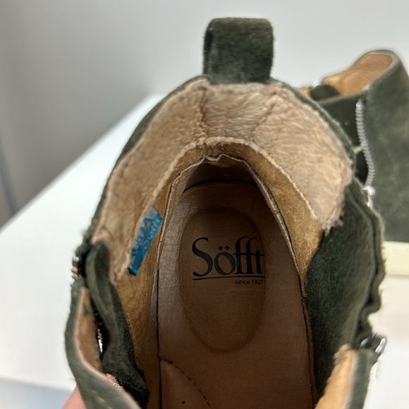 Sofft Britton Zip Waterproof Suede Hightop Sneaker Olive Green Size 7.5 Comfort - Picture 12 of 16